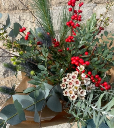 Rustic Hedgerow Christmas Bouquet